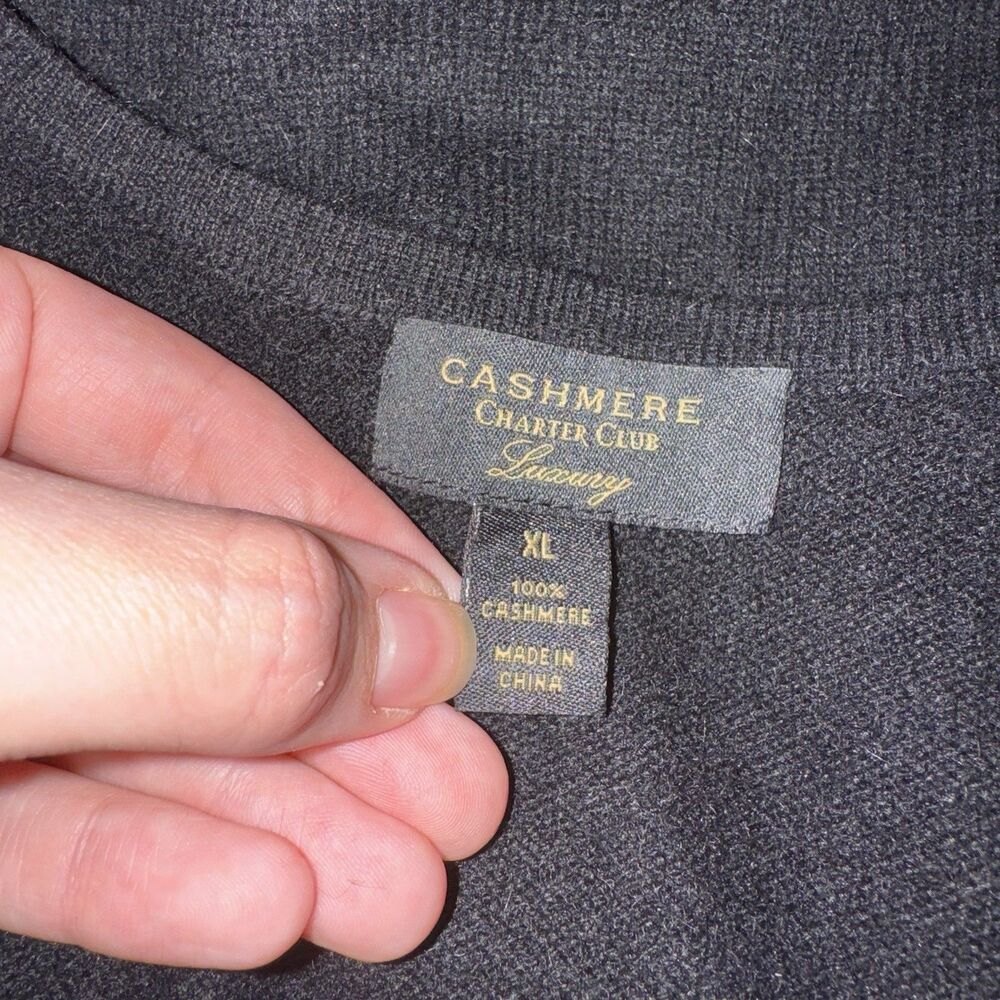 CHARTER CLUB Luxury 100% CASHMERE Women’s  v-Neck‎ Turtleneck Preppy Classy XL - Picture 9 of 12